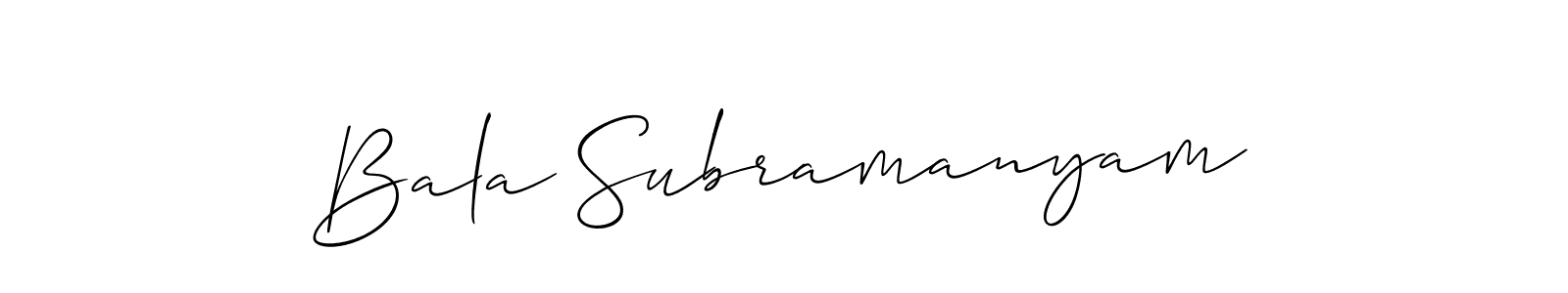 How to make Bala Subramanyam name signature. Use Allison_Script style for creating short signs online. This is the latest handwritten sign. Bala Subramanyam signature style 2 images and pictures png