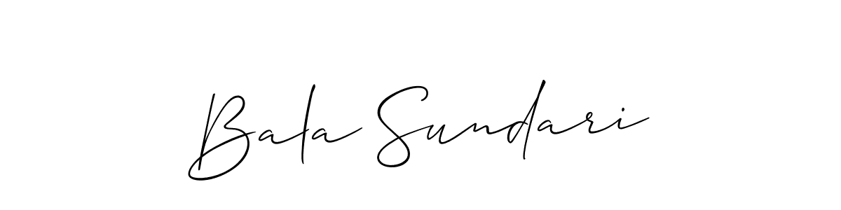 Create a beautiful signature design for name Bala Sundari. With this signature (Allison_Script) fonts, you can make a handwritten signature for free. Bala Sundari signature style 2 images and pictures png