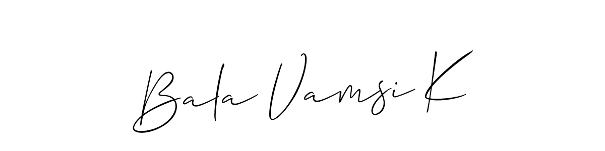 Bala Vamsi K stylish signature style. Best Handwritten Sign (Allison_Script) for my name. Handwritten Signature Collection Ideas for my name Bala Vamsi K. Bala Vamsi K signature style 2 images and pictures png