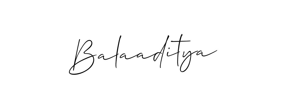 Make a beautiful signature design for name Balaaditya. With this signature (Allison_Script) style, you can create a handwritten signature for free. Balaaditya signature style 2 images and pictures png
