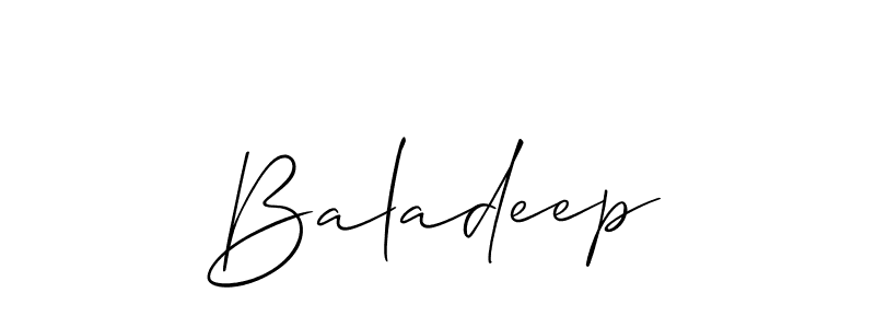 Also we have Baladeep name is the best signature style. Create professional handwritten signature collection using Allison_Script autograph style. Baladeep signature style 2 images and pictures png