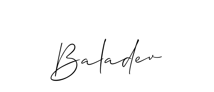 Allison_Script is a professional signature style that is perfect for those who want to add a touch of class to their signature. It is also a great choice for those who want to make their signature more unique. Get Baladev name to fancy signature for free. Baladev signature style 2 images and pictures png