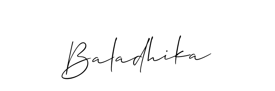 Also we have Baladhika name is the best signature style. Create professional handwritten signature collection using Allison_Script autograph style. Baladhika signature style 2 images and pictures png