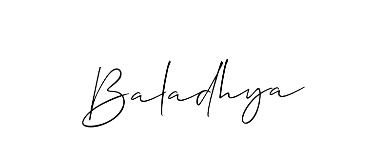 Make a beautiful signature design for name Baladhya. With this signature (Allison_Script) style, you can create a handwritten signature for free. Baladhya signature style 2 images and pictures png