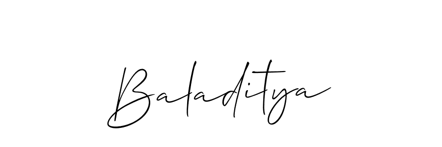 Design your own signature with our free online signature maker. With this signature software, you can create a handwritten (Allison_Script) signature for name Baladitya. Baladitya signature style 2 images and pictures png