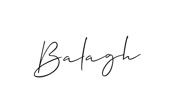 Use a signature maker to create a handwritten signature online. With this signature software, you can design (Allison_Script) your own signature for name Balagh. Balagh signature style 2 images and pictures png