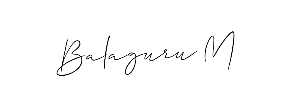 How to make Balaguru M signature? Allison_Script is a professional autograph style. Create handwritten signature for Balaguru M name. Balaguru M signature style 2 images and pictures png