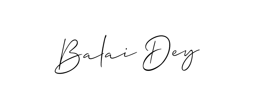 The best way (Allison_Script) to make a short signature is to pick only two or three words in your name. The name Balai Dey include a total of six letters. For converting this name. Balai Dey signature style 2 images and pictures png