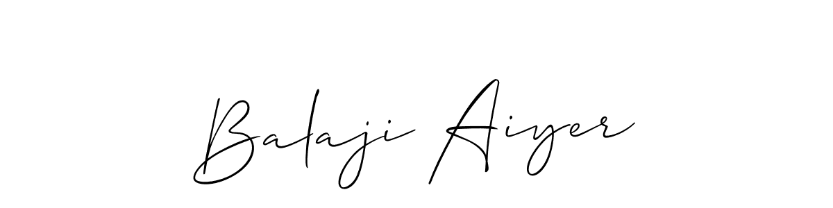 How to make Balaji Aiyer name signature. Use Allison_Script style for creating short signs online. This is the latest handwritten sign. Balaji Aiyer signature style 2 images and pictures png