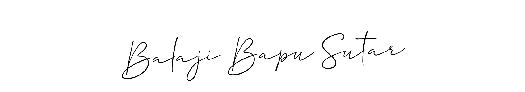 Make a short Balaji Bapu Sutar signature style. Manage your documents anywhere anytime using Allison_Script. Create and add eSignatures, submit forms, share and send files easily. Balaji Bapu Sutar signature style 2 images and pictures png