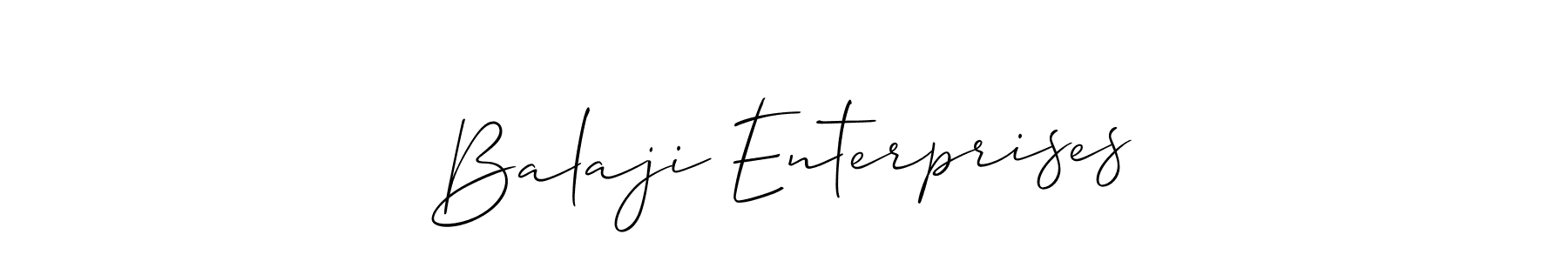 It looks lik you need a new signature style for name Balaji Enterprises. Design unique handwritten (Allison_Script) signature with our free signature maker in just a few clicks. Balaji Enterprises signature style 2 images and pictures png