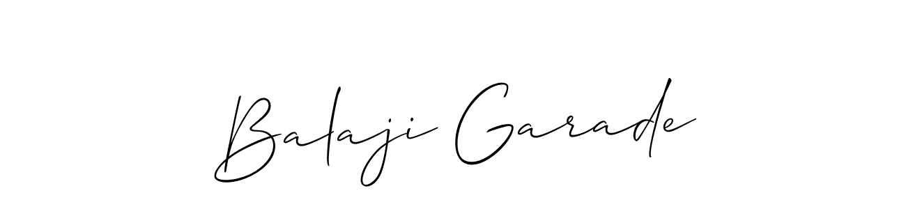 Also we have Balaji Garade name is the best signature style. Create professional handwritten signature collection using Allison_Script autograph style. Balaji Garade signature style 2 images and pictures png