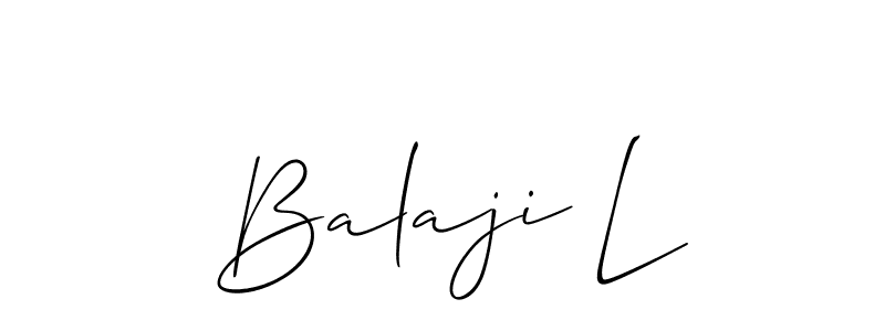 Make a beautiful signature design for name Balaji L. With this signature (Allison_Script) style, you can create a handwritten signature for free. Balaji L signature style 2 images and pictures png