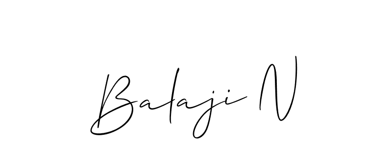 The best way (Allison_Script) to make a short signature is to pick only two or three words in your name. The name Balaji N include a total of six letters. For converting this name. Balaji N signature style 2 images and pictures png