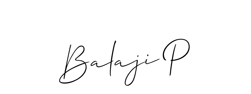 Also You can easily find your signature by using the search form. We will create Balaji P name handwritten signature images for you free of cost using Allison_Script sign style. Balaji P signature style 2 images and pictures png