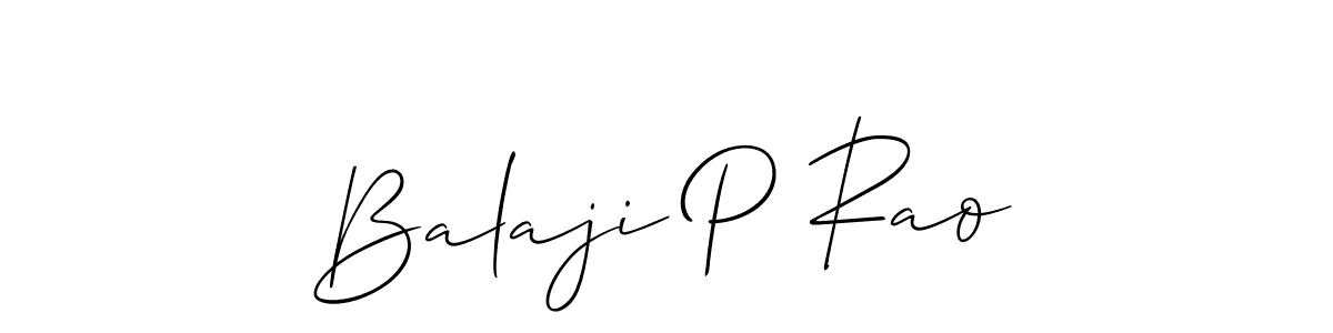 Make a beautiful signature design for name Balaji P Rao. With this signature (Allison_Script) style, you can create a handwritten signature for free. Balaji P Rao signature style 2 images and pictures png