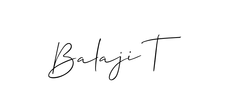 Also You can easily find your signature by using the search form. We will create Balaji T name handwritten signature images for you free of cost using Allison_Script sign style. Balaji T signature style 2 images and pictures png