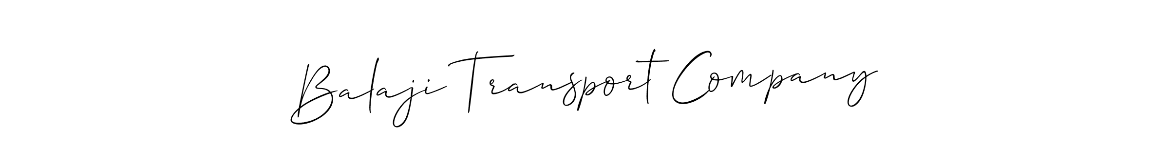 How to make Balaji Transport Company name signature. Use Allison_Script style for creating short signs online. This is the latest handwritten sign. Balaji Transport Company signature style 2 images and pictures png