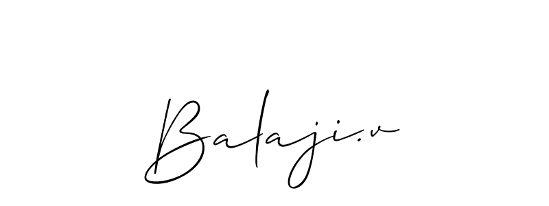 It looks lik you need a new signature style for name Balaji.v. Design unique handwritten (Allison_Script) signature with our free signature maker in just a few clicks. Balaji.v signature style 2 images and pictures png