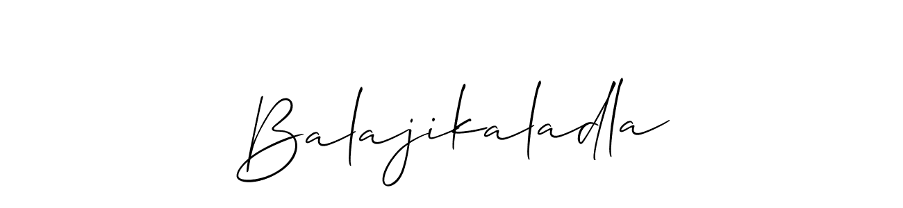How to make Balajikaladla signature? Allison_Script is a professional autograph style. Create handwritten signature for Balajikaladla name. Balajikaladla signature style 2 images and pictures png