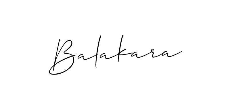 Use a signature maker to create a handwritten signature online. With this signature software, you can design (Allison_Script) your own signature for name Balakara. Balakara signature style 2 images and pictures png