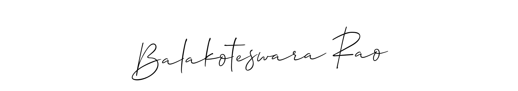Make a beautiful signature design for name Balakoteswara Rao. With this signature (Allison_Script) style, you can create a handwritten signature for free. Balakoteswara Rao signature style 2 images and pictures png