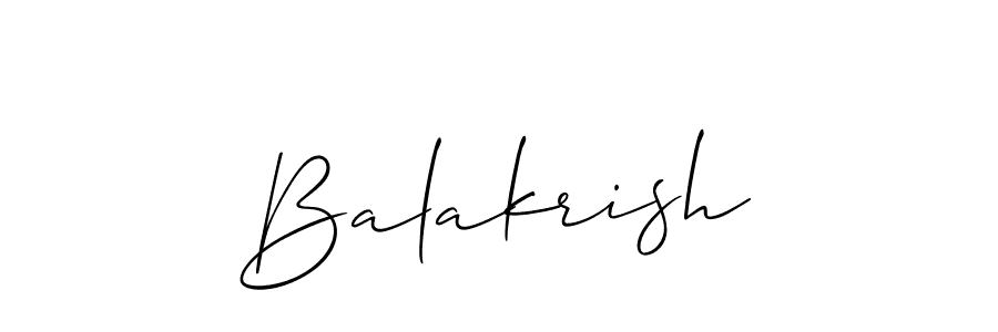 How to make Balakrish signature? Allison_Script is a professional autograph style. Create handwritten signature for Balakrish name. Balakrish signature style 2 images and pictures png