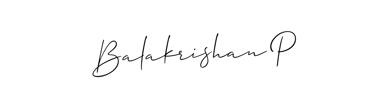 Best and Professional Signature Style for Balakrishan P. Allison_Script Best Signature Style Collection. Balakrishan P signature style 2 images and pictures png