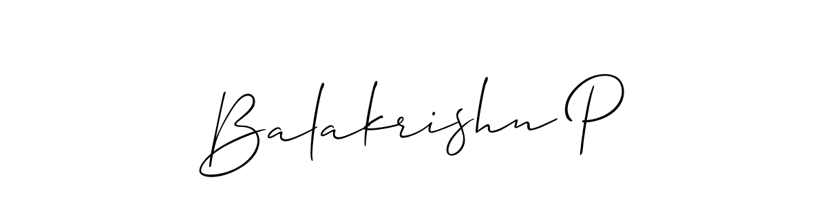 You should practise on your own different ways (Allison_Script) to write your name (Balakrishn P) in signature. don't let someone else do it for you. Balakrishn P signature style 2 images and pictures png