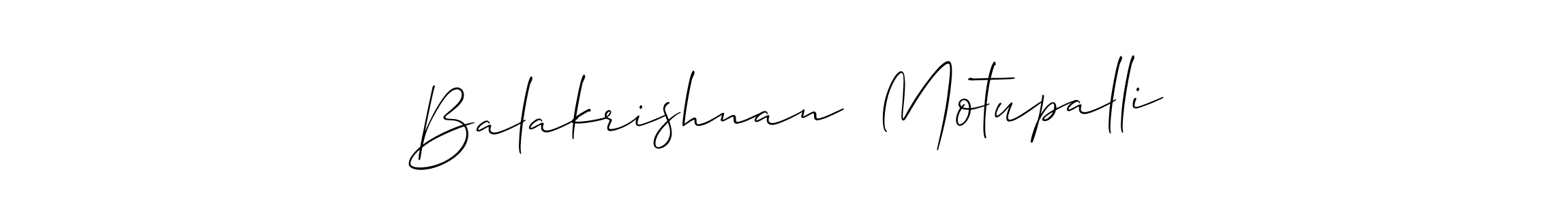 Also You can easily find your signature by using the search form. We will create Balakrishnan  Motupalli name handwritten signature images for you free of cost using Allison_Script sign style. Balakrishnan  Motupalli signature style 2 images and pictures png