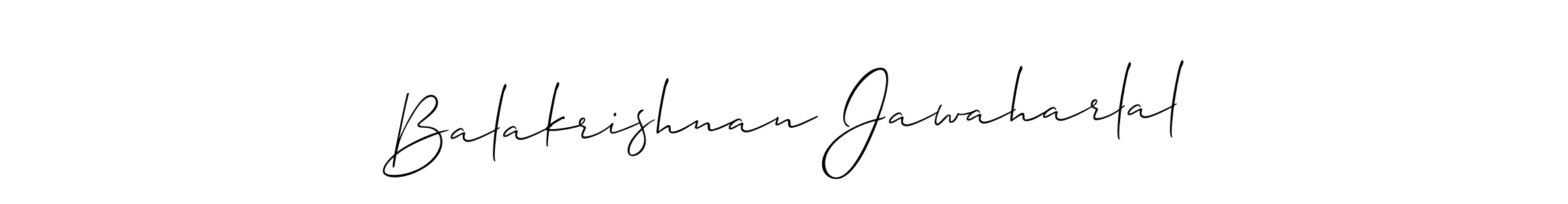 Make a beautiful signature design for name Balakrishnan Jawaharlal. With this signature (Allison_Script) style, you can create a handwritten signature for free. Balakrishnan Jawaharlal signature style 2 images and pictures png