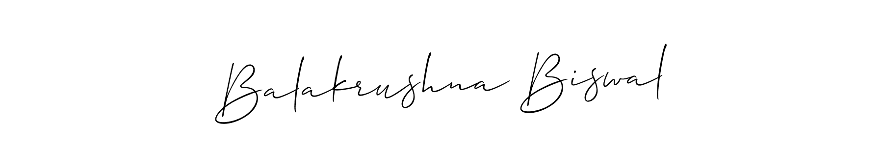 Create a beautiful signature design for name Balakrushna Biswal. With this signature (Allison_Script) fonts, you can make a handwritten signature for free. Balakrushna Biswal signature style 2 images and pictures png