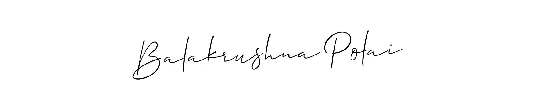 Use a signature maker to create a handwritten signature online. With this signature software, you can design (Allison_Script) your own signature for name Balakrushna Polai. Balakrushna Polai signature style 2 images and pictures png