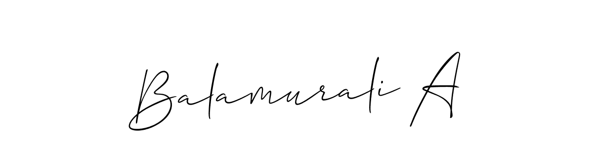 It looks lik you need a new signature style for name Balamurali A. Design unique handwritten (Allison_Script) signature with our free signature maker in just a few clicks. Balamurali A signature style 2 images and pictures png