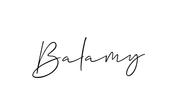 How to make Balamy name signature. Use Allison_Script style for creating short signs online. This is the latest handwritten sign. Balamy signature style 2 images and pictures png