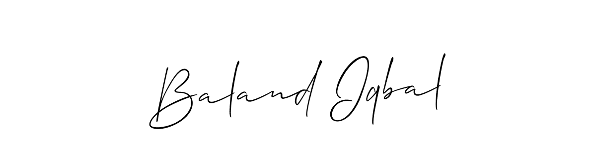 Also we have Baland Iqbal name is the best signature style. Create professional handwritten signature collection using Allison_Script autograph style. Baland Iqbal signature style 2 images and pictures png
