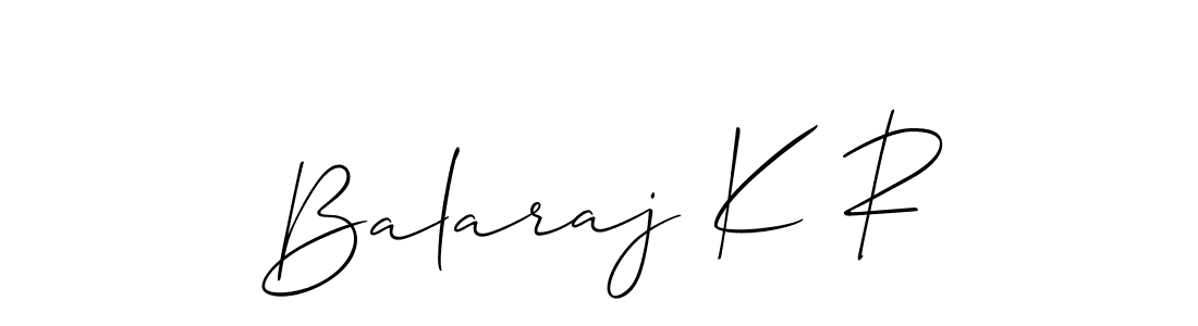 How to make Balaraj K R signature? Allison_Script is a professional autograph style. Create handwritten signature for Balaraj K R name. Balaraj K R signature style 2 images and pictures png