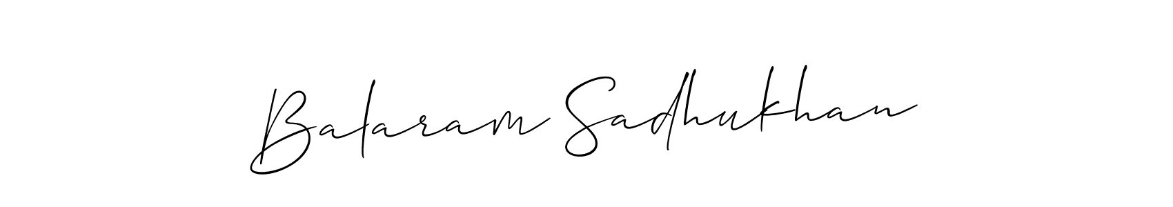 The best way (Allison_Script) to make a short signature is to pick only two or three words in your name. The name Balaram Sadhukhan include a total of six letters. For converting this name. Balaram Sadhukhan signature style 2 images and pictures png