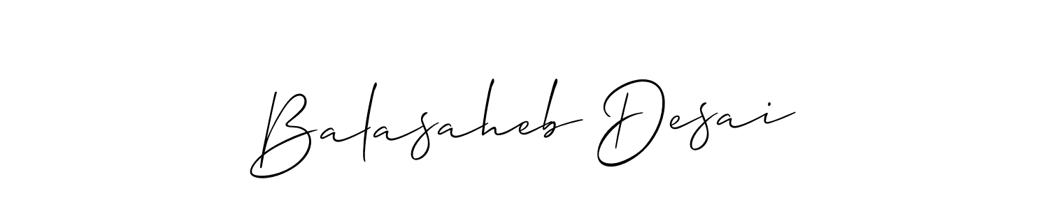 Create a beautiful signature design for name Balasaheb Desai. With this signature (Allison_Script) fonts, you can make a handwritten signature for free. Balasaheb Desai signature style 2 images and pictures png