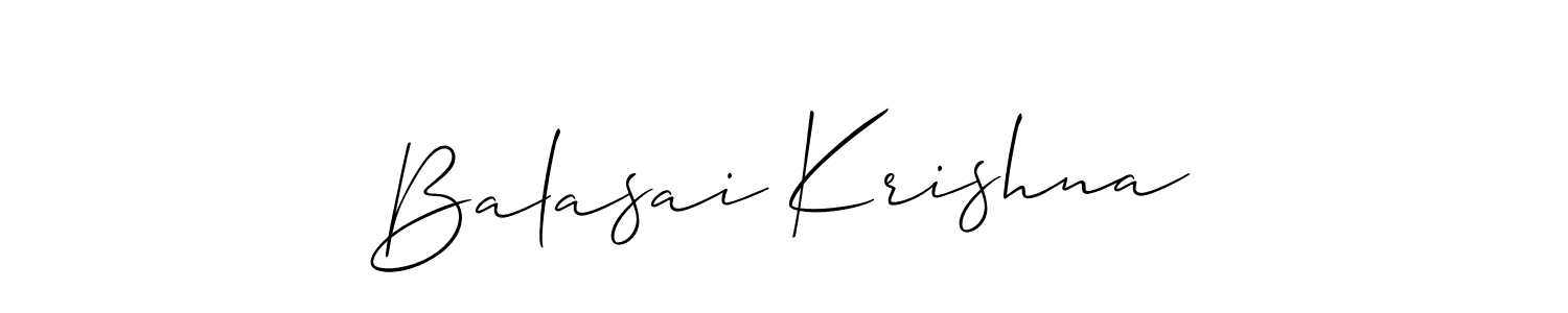 How to Draw Balasai Krishna signature style? Allison_Script is a latest design signature styles for name Balasai Krishna. Balasai Krishna signature style 2 images and pictures png