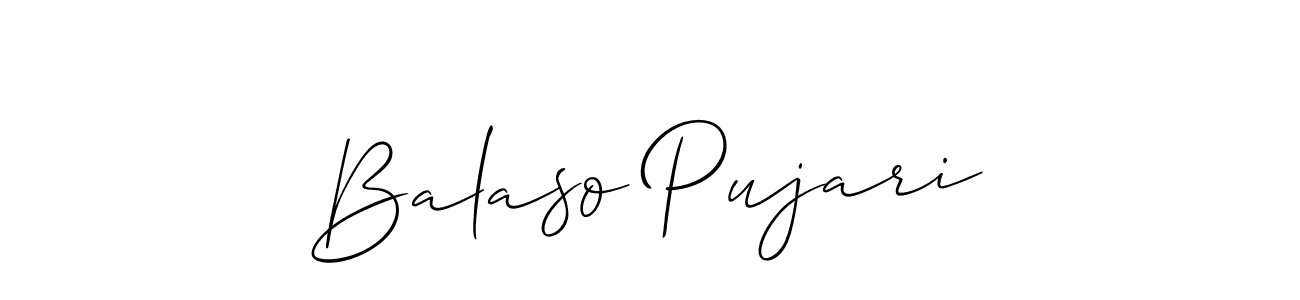 Also we have Balaso Pujari name is the best signature style. Create professional handwritten signature collection using Allison_Script autograph style. Balaso Pujari signature style 2 images and pictures png