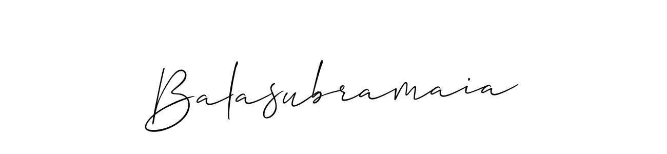 Use a signature maker to create a handwritten signature online. With this signature software, you can design (Allison_Script) your own signature for name Balasubramaia. Balasubramaia signature style 2 images and pictures png