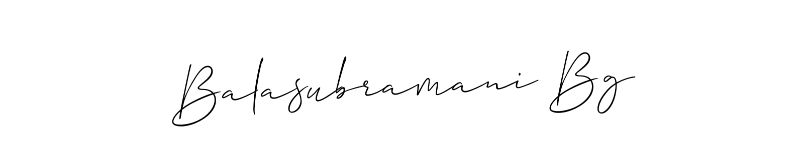 Make a beautiful signature design for name Balasubramani Bg. With this signature (Allison_Script) style, you can create a handwritten signature for free. Balasubramani Bg signature style 2 images and pictures png