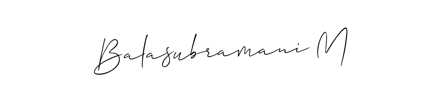 Also we have Balasubramani M name is the best signature style. Create professional handwritten signature collection using Allison_Script autograph style. Balasubramani M signature style 2 images and pictures png