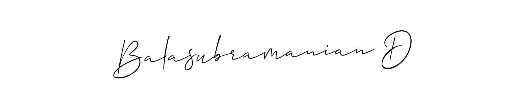 How to make Balasubramanian D name signature. Use Allison_Script style for creating short signs online. This is the latest handwritten sign. Balasubramanian D signature style 2 images and pictures png