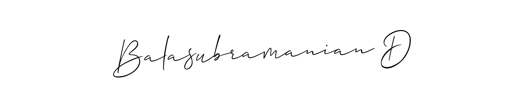 Make a beautiful signature design for name Balasubramanian D. With this signature (Allison_Script) style, you can create a handwritten signature for free. Balasubramanian D signature style 2 images and pictures png