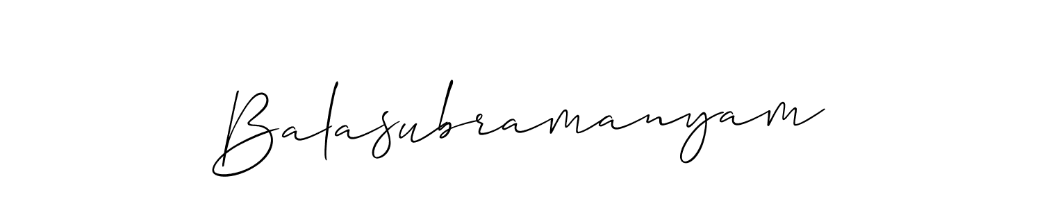 Use a signature maker to create a handwritten signature online. With this signature software, you can design (Allison_Script) your own signature for name Balasubramanyam. Balasubramanyam signature style 2 images and pictures png