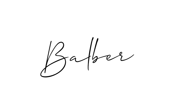 Create a beautiful signature design for name Balber. With this signature (Allison_Script) fonts, you can make a handwritten signature for free. Balber signature style 2 images and pictures png