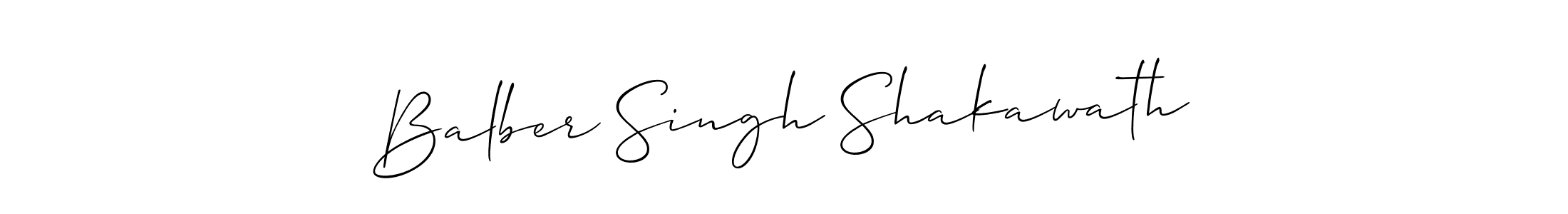 You should practise on your own different ways (Allison_Script) to write your name (Balber Singh Shakawath) in signature. don't let someone else do it for you. Balber Singh Shakawath signature style 2 images and pictures png