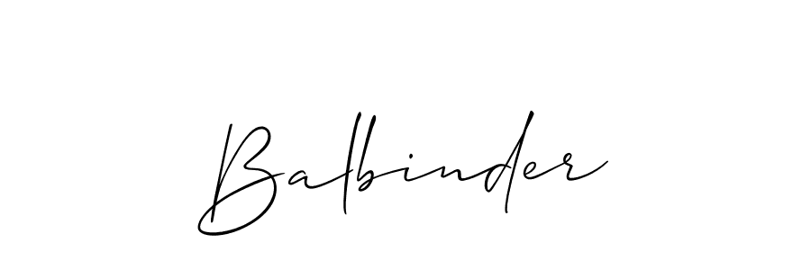 Design your own signature with our free online signature maker. With this signature software, you can create a handwritten (Allison_Script) signature for name Balbinder. Balbinder signature style 2 images and pictures png